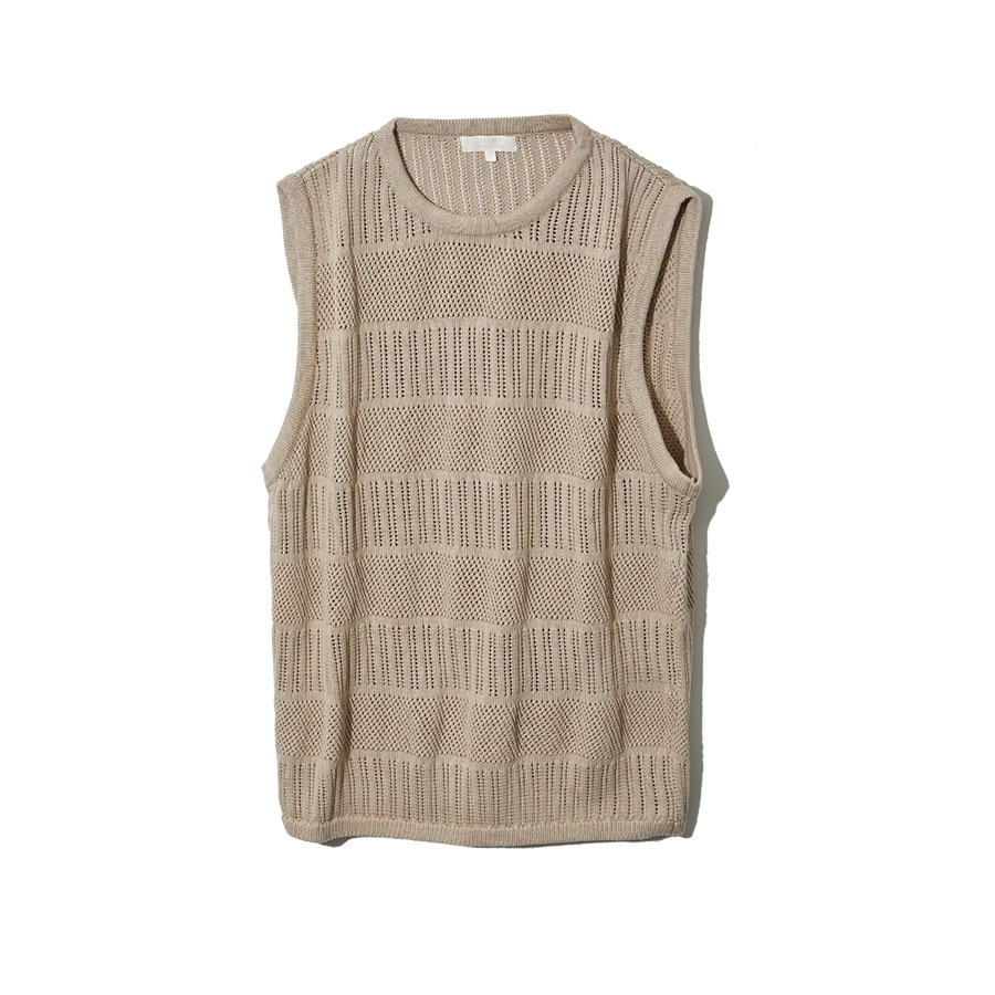 TYPO KNIT VEST (TAUPE)