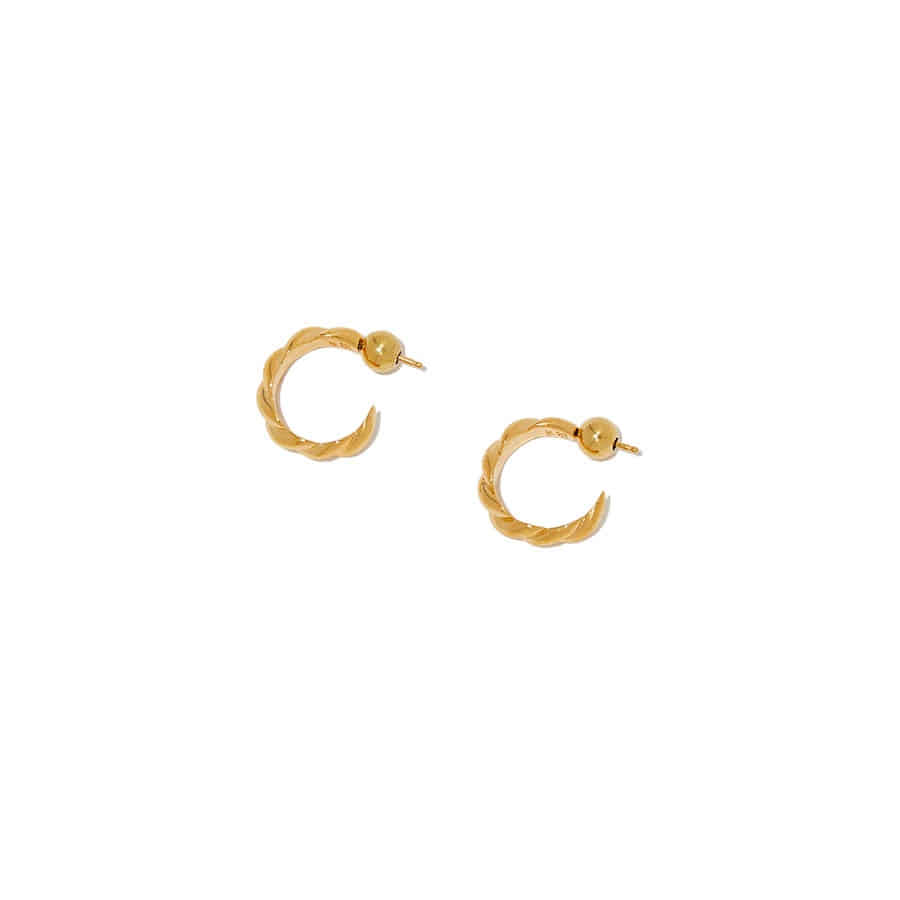 GOLD SMALL ROPE HOOP EARRINGS (GOLD)