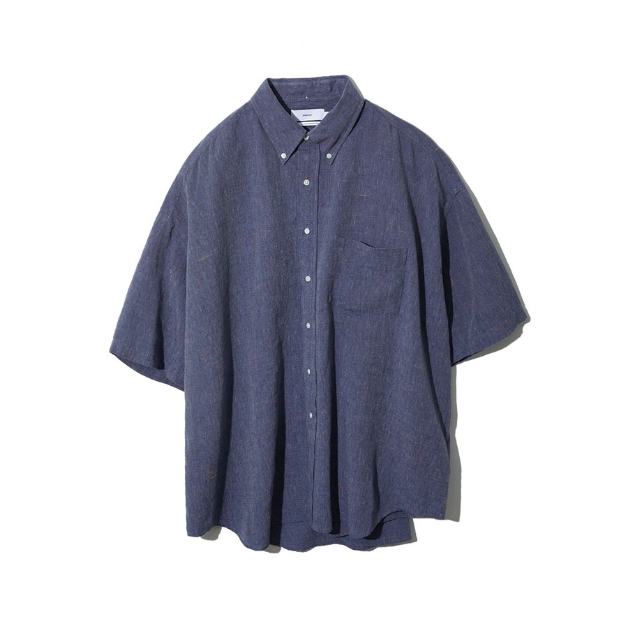 COLOR-NEP OXFORD S/S B.D SHIRT (NAVY)