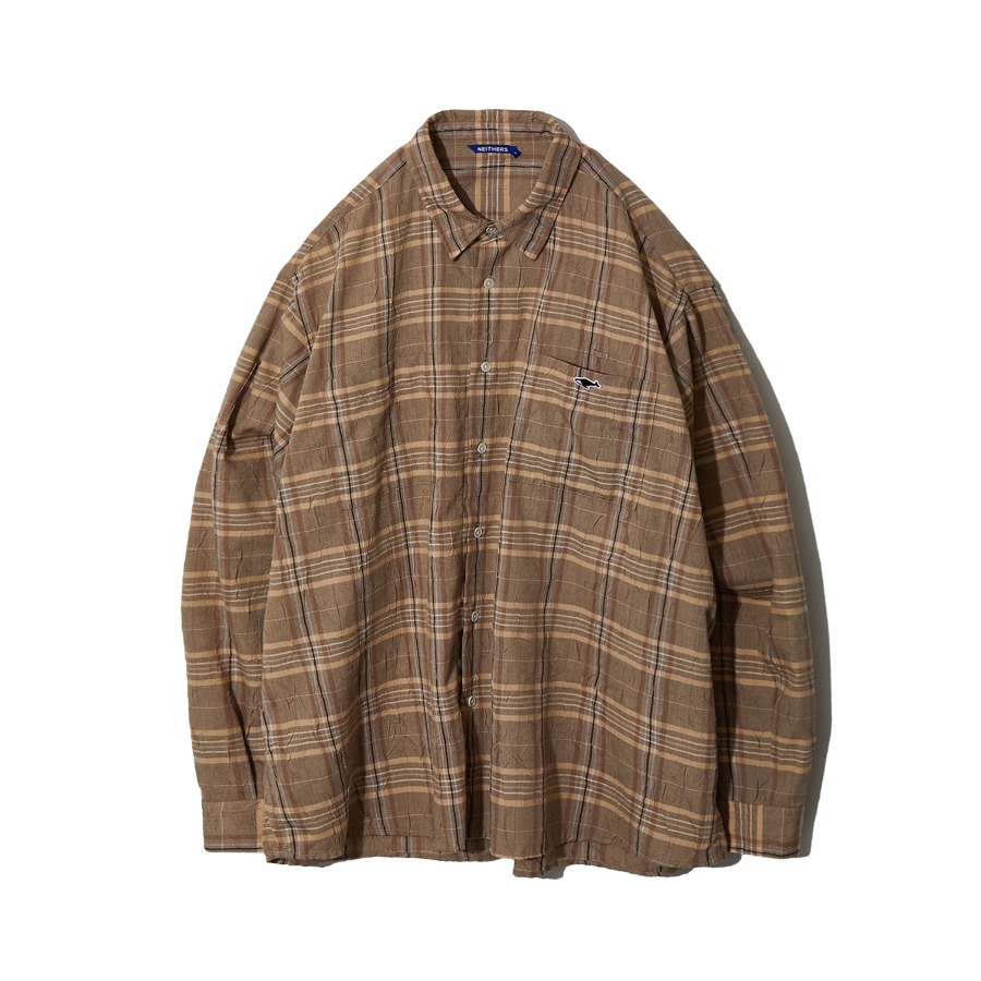 RELAXED L/S SHIRT (BEIGE CHECK)