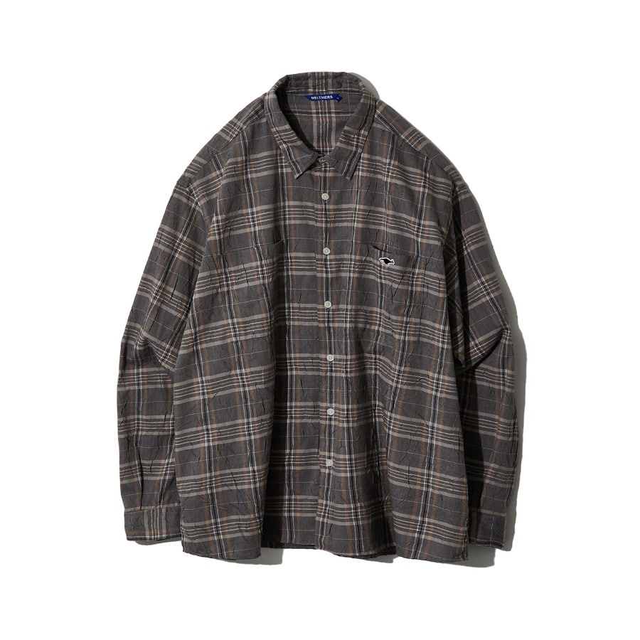 RELAXED L/S SHIRT (GREY CHECK)