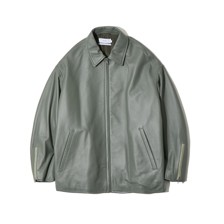 SHEEP LEATHER RIDERS JACKET (L.GREEN)
