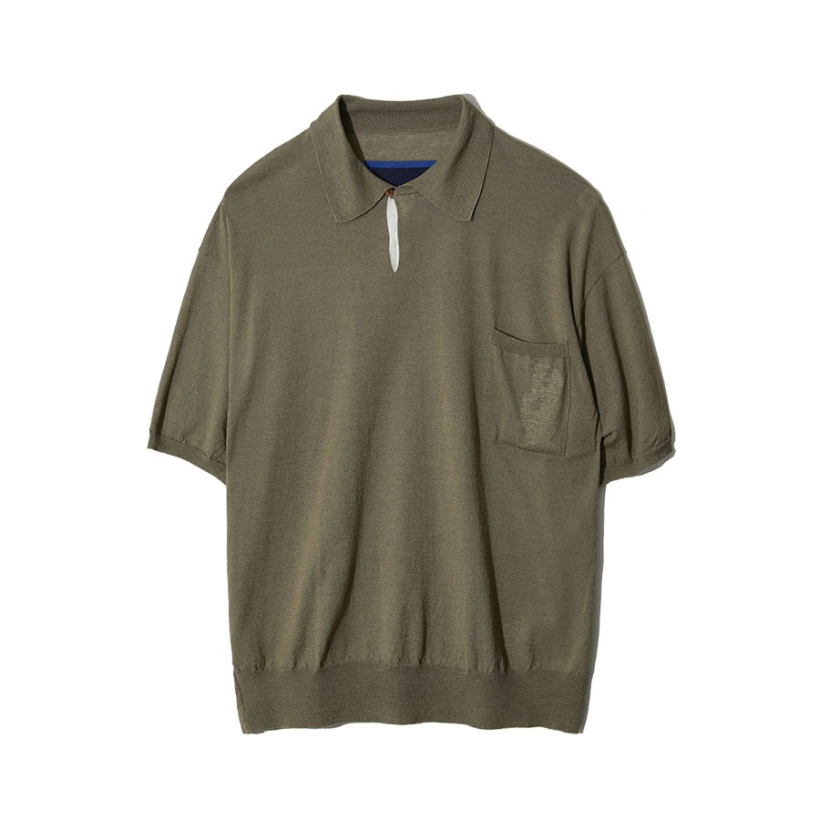 RELAXED POLO SWEATER (OLIVE)