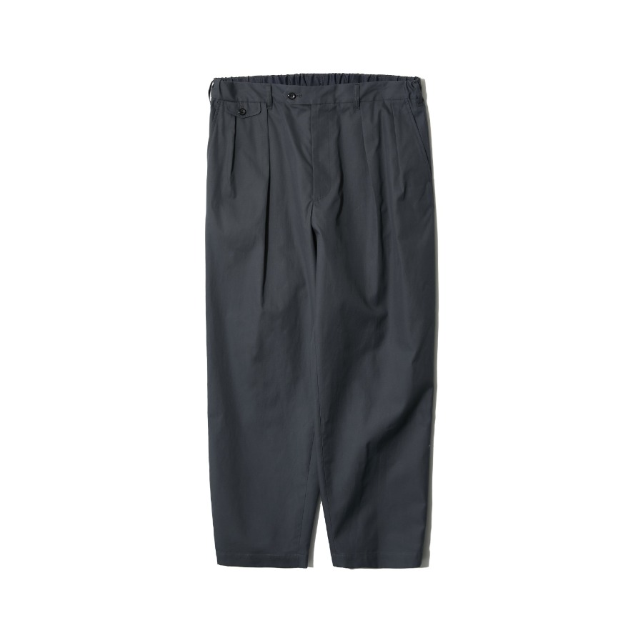 SUVIN SHARKSKIN TWO TUCK TROUSERS (C.GRAY)
