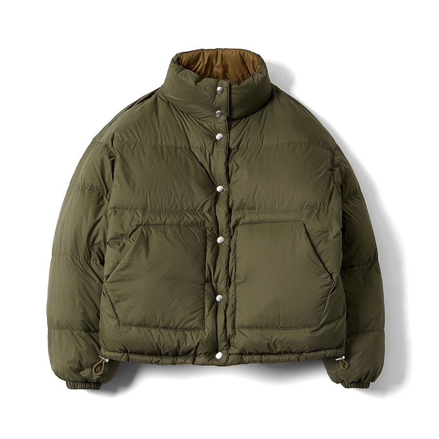 LYCEUM REVERSIBLE QUILTED JACKET (FATIGUE GREEN / TURMERIC)