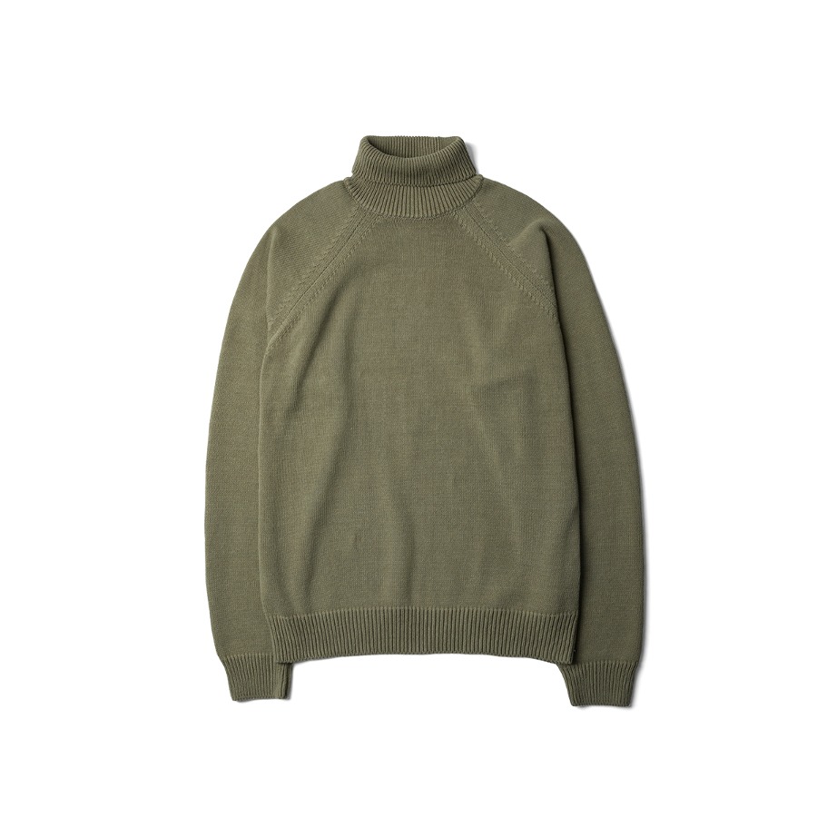 BOXER HIGH NECK KNITTED SWEATER (OLIVE)