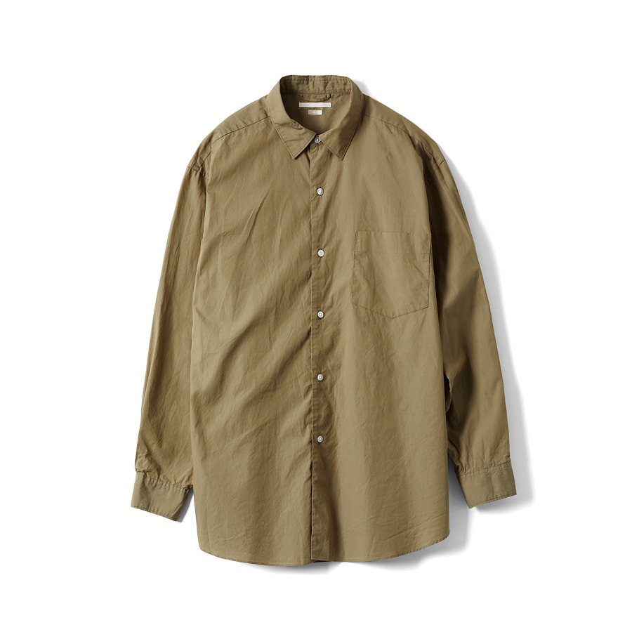 CHAMBRAY POINT COLLAR SHIRT (OLIVE BEIGE)