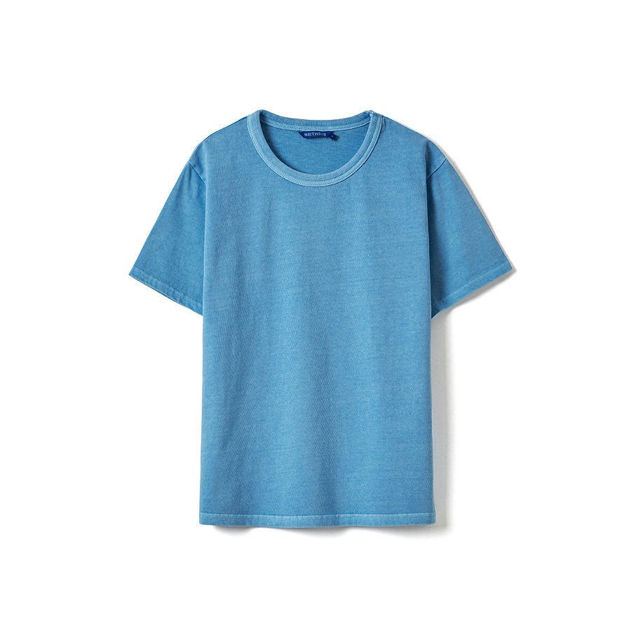GARMENT DYED T- FOR WOMEN (WASHED BLUE)