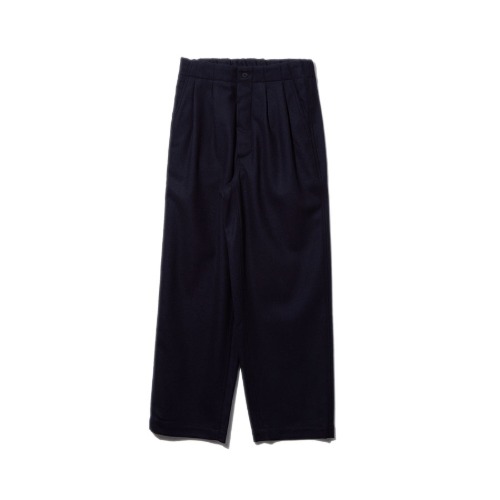 ENGLISH WOOL TUCKED TROUSERS (NAVY)