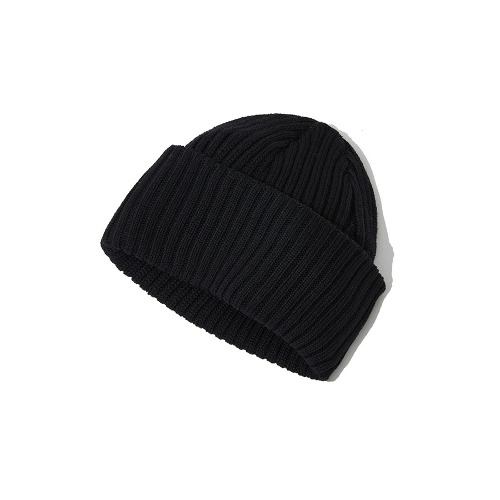 SOLID WOOL SHORT CAP (BLACK)