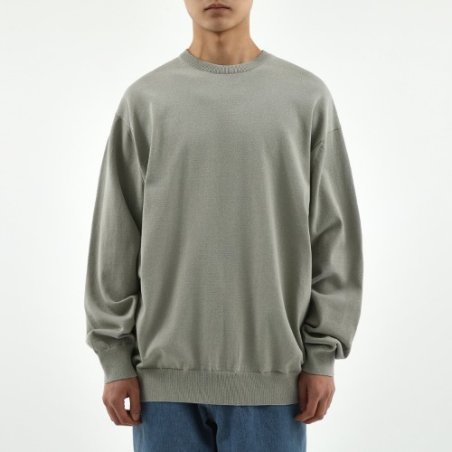 OVERSIZED CRUNCHY KNITTED SWEATER (LIGHT OLIVE)