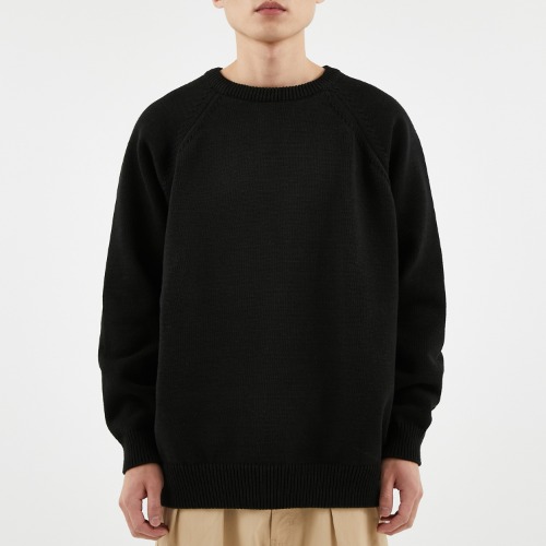 OVERSIZED KNITTED SWEATER (BLACK)