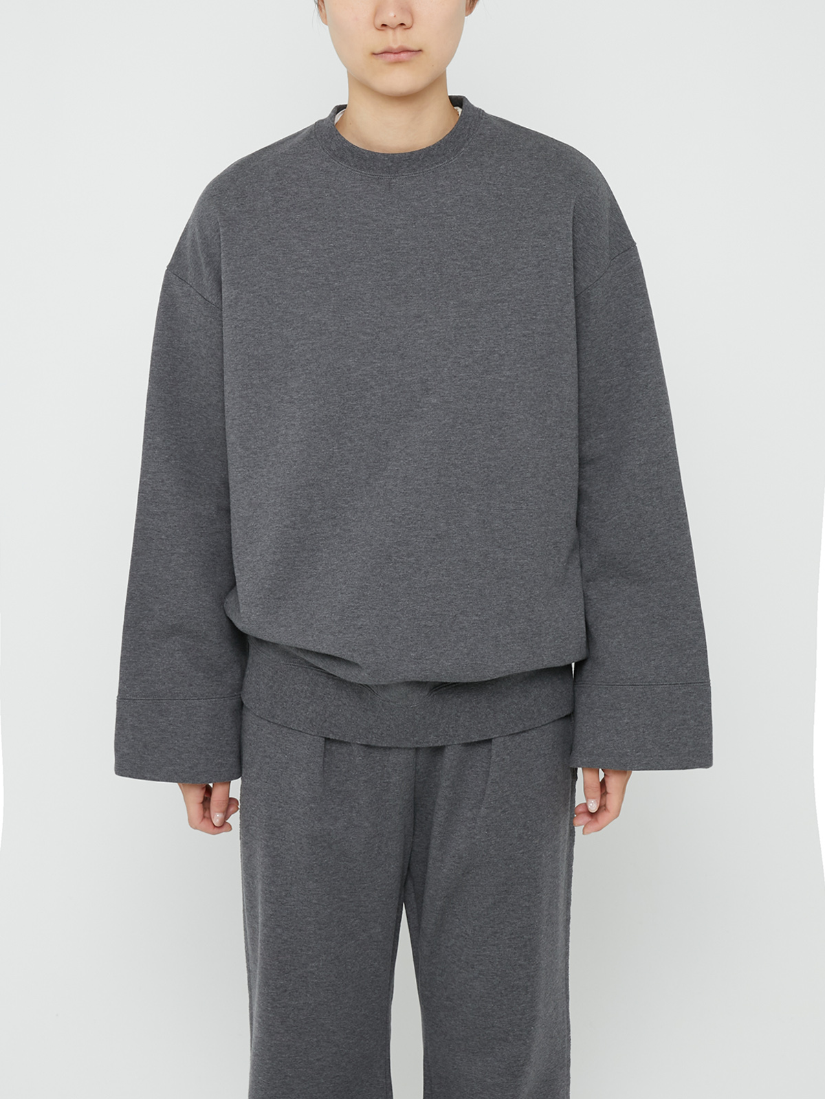 ULTRA COMPACT TERRY CREW NECK (H.CHARCOAL)