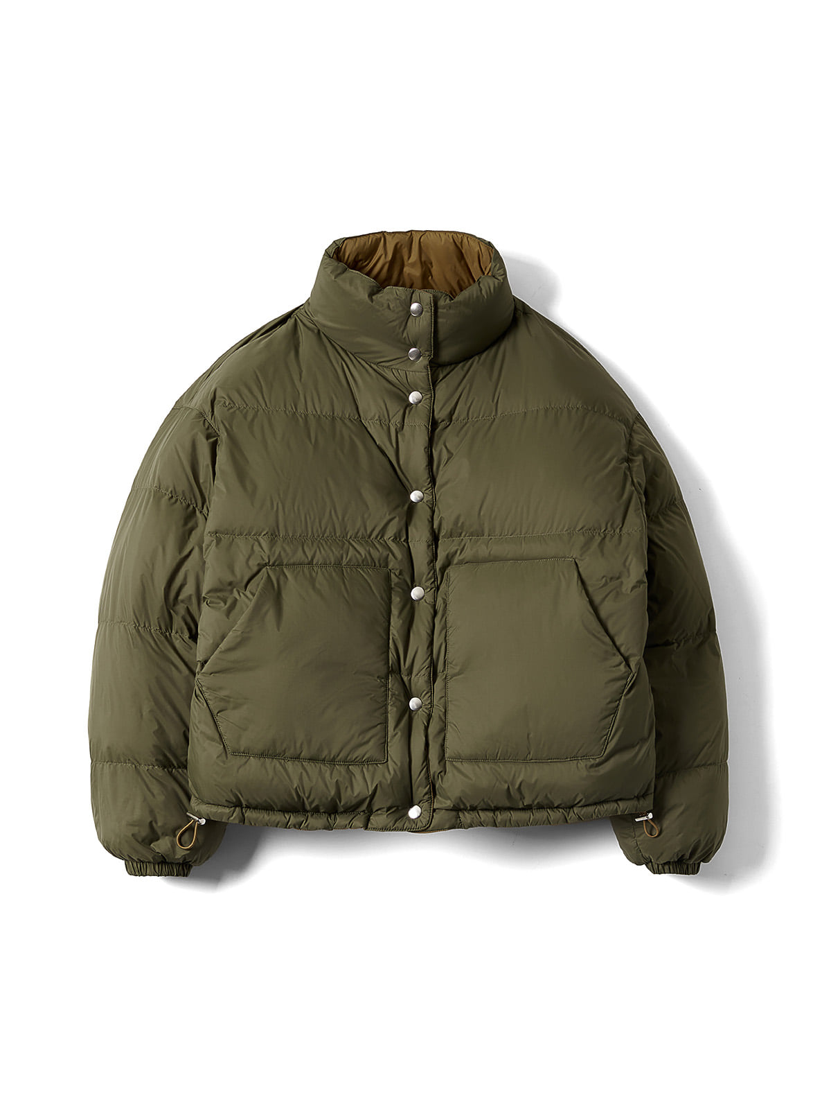 LYCEUM REVERSIBLE QUILTED JACKET (FATIGUE GREEN / TURMERIC)
