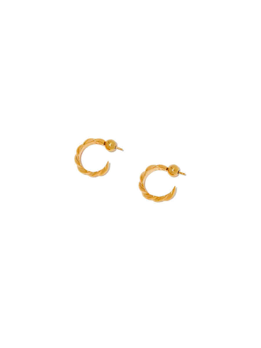 GOLD SMALL ROPE HOOP EARRINGS (GOLD)