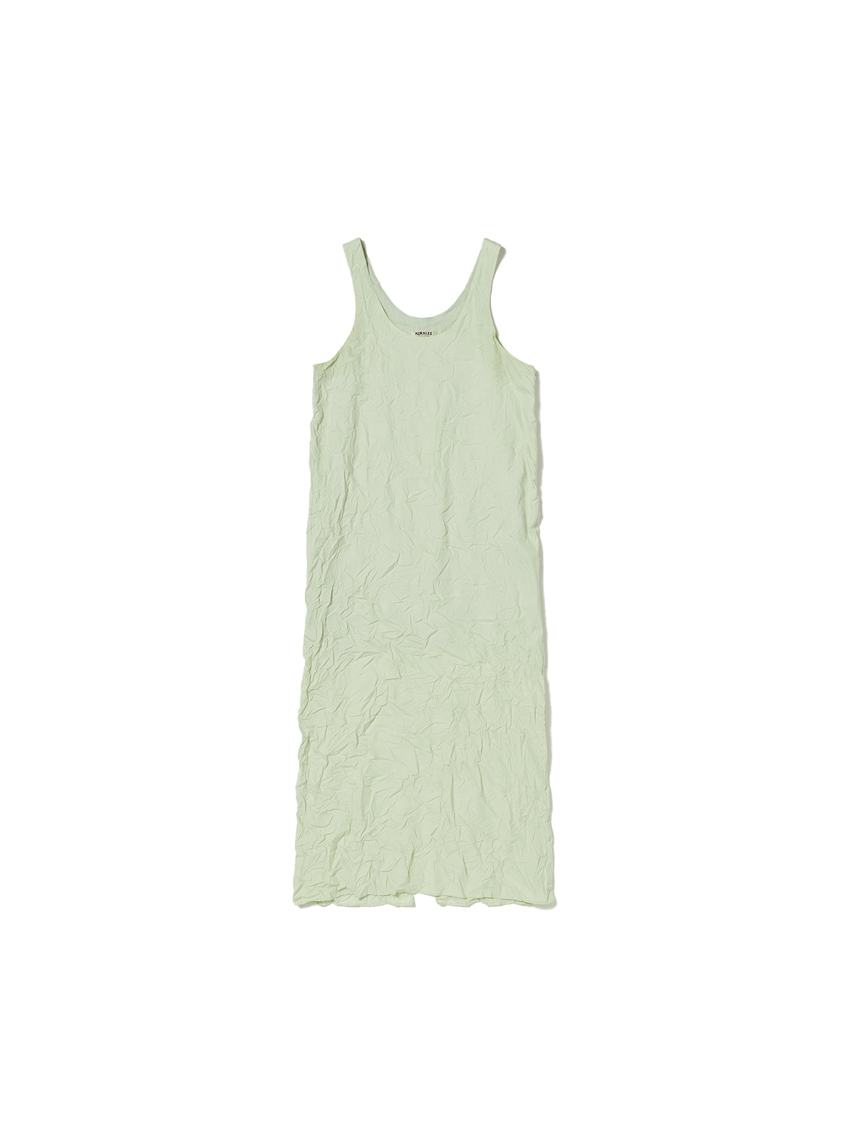 WRINKLED WASHED FINX TWILL DRESS (LIGHT GREEN)