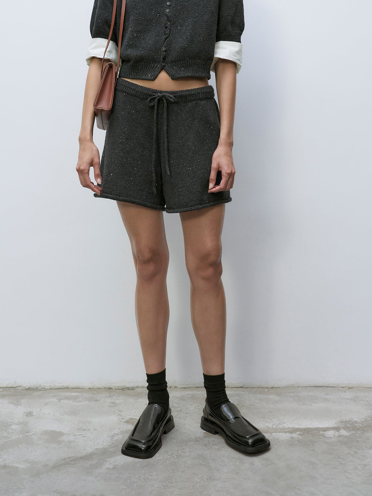HEATHER COTTON SHORTS (CHARCOAL)